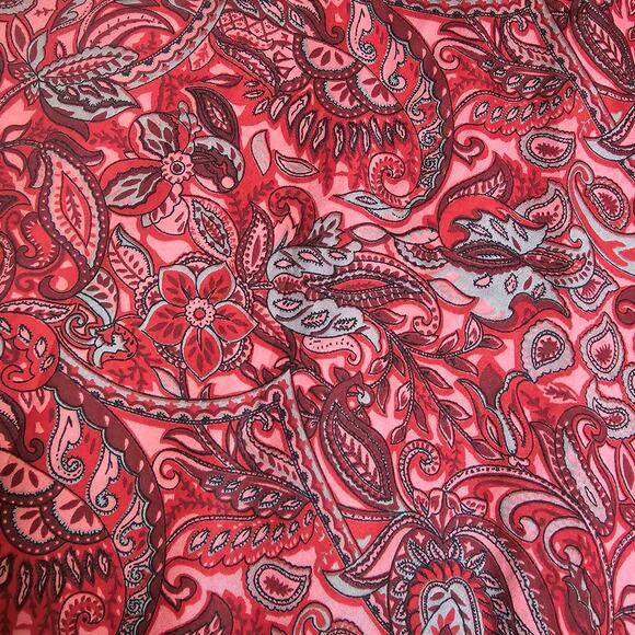 Colorful Paisley Floral True Wrap Midi Dress Reds and Greys One Size 33 Long - Picture 7 of 8